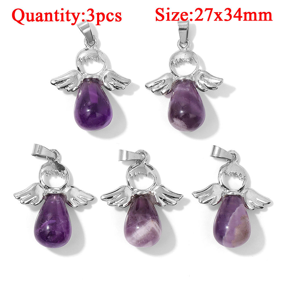Thumbnail: Fashion Amethyst Gemstone Pendant – Purple Quartz Charm for DIY Jewelry