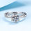 Miniature : Luxury 0.5-2CT Moissanite Ring for Women S925 Sterling Silver Plated 18K White G