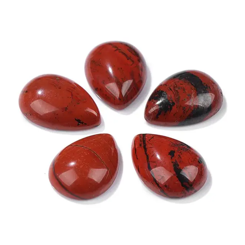 Miniaturbild: 10Pcs Natural Waterdrop Stone Cabochon Beads Semi-Flat Teardrop Cameo Beads 
