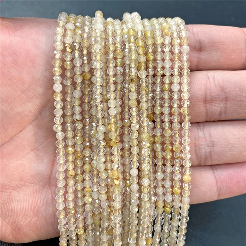 Miniaturbild: 2 3Mm Natural Muticolor Gems Stone Bead Small Faceted Loose Spacer Beads 38Cm