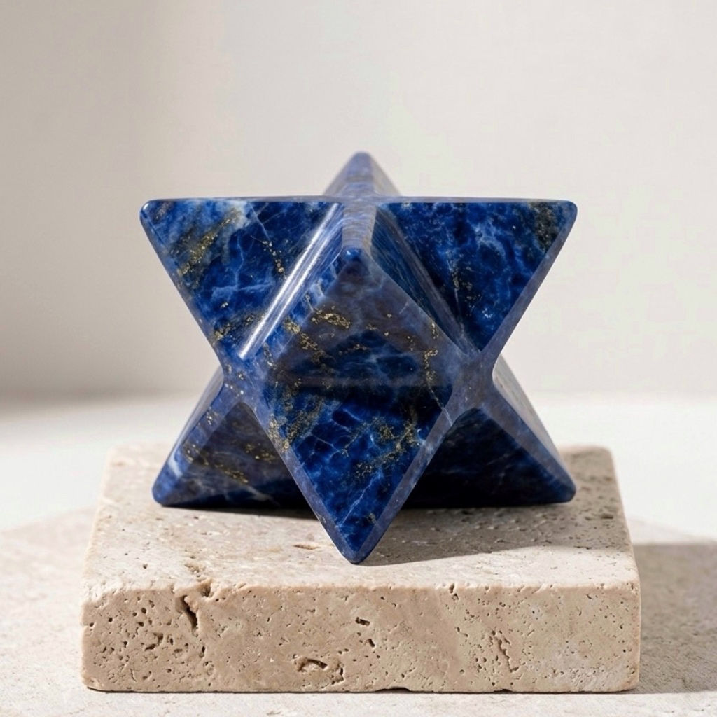 Natural Sodalite Crystal – Calming Throat Chakra Clarity & Meditation Star Stone