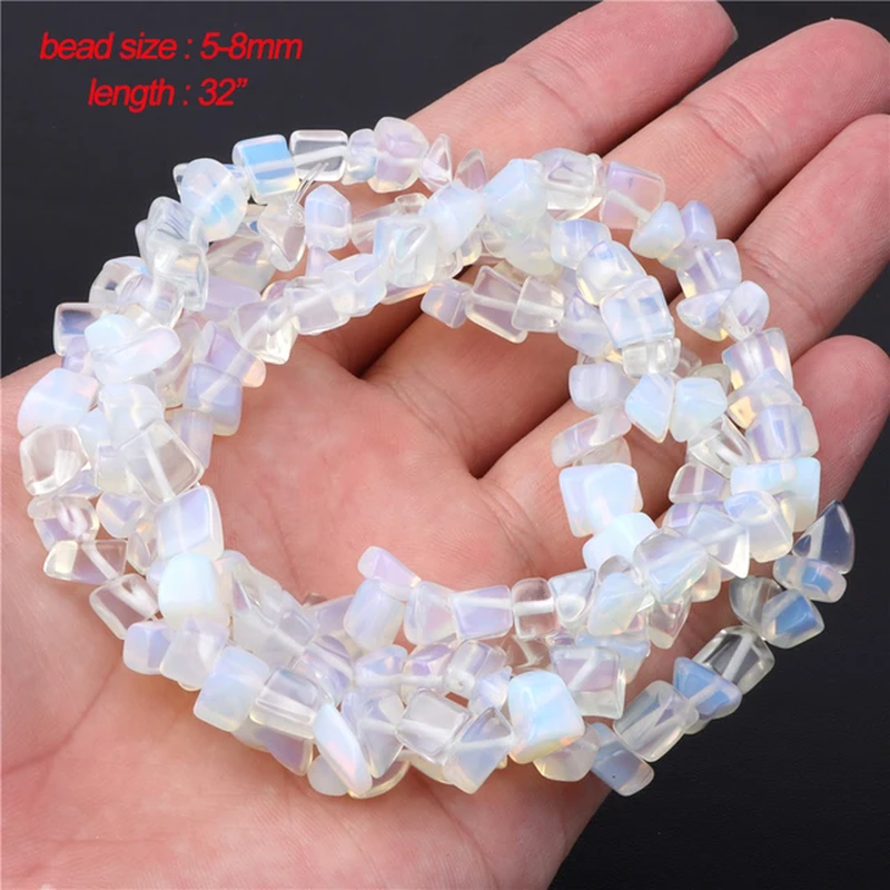 Miniaturbild: Natural Opal Beads round Square Chips Opalite Stone Bead Fit DIY Women Bracelets