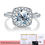 Miniaturbild: 0.5-3 Carat D Real Moissanite Diamond Wedding Halo square Rings  for Women