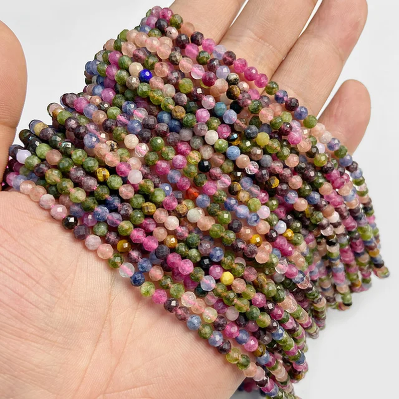 الصورة المصغرة: Natural Stone Beads Small 4MM Bead Yellow Section Tiger Eye Loose Faceted Beaded