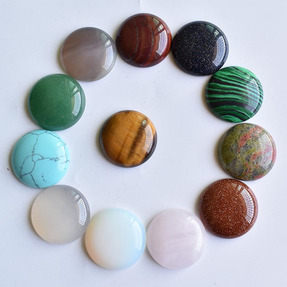 Miniaturbild: Wholesale 12pcs/lot 2020 natural stone mixed round cabochon beads 25mm for DIY 