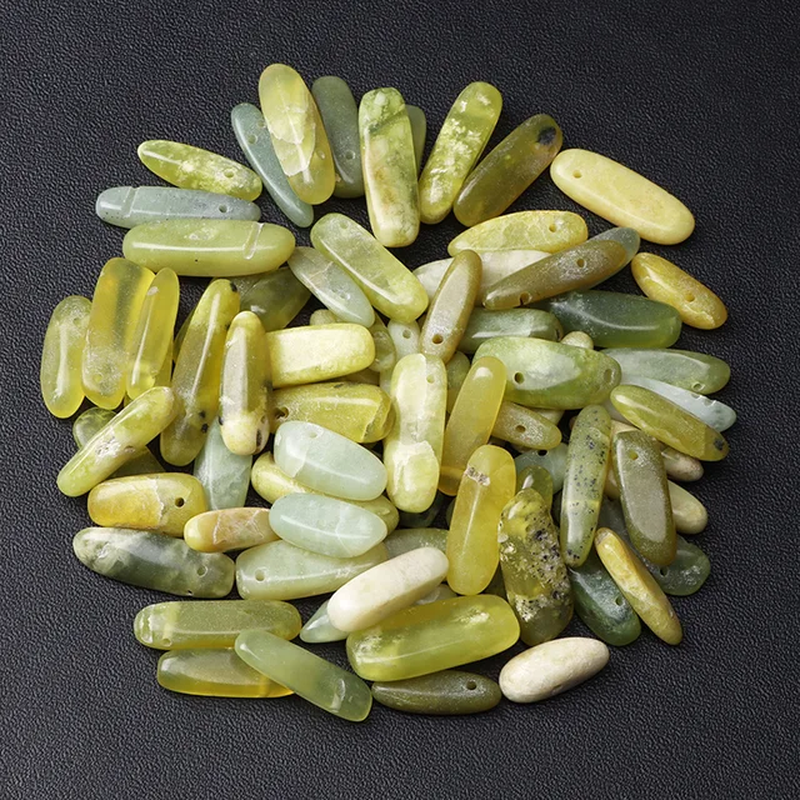 Miniatura: Natural Point Stone Beads Teeth Shape Jaspers Quartzs Top Drilled Stick Bead 