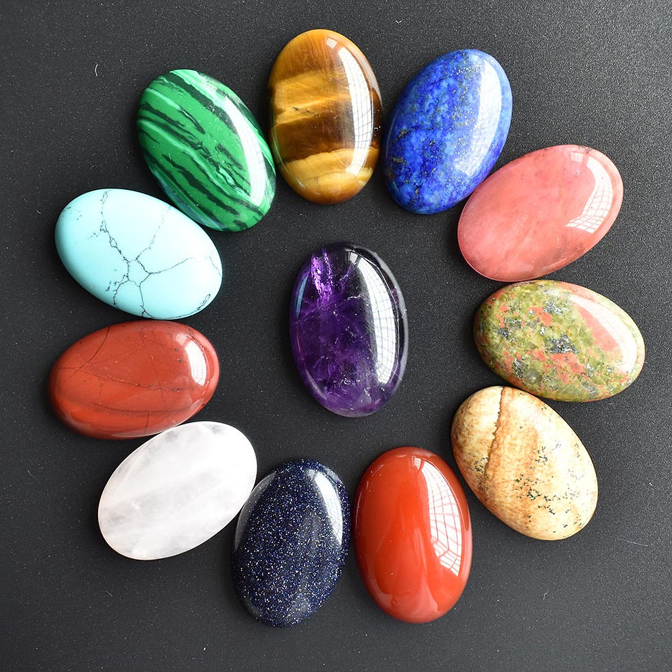 Miniaturbild: Wholesale natural gemstone, all sizes of oval no hole beads for jewelry making 