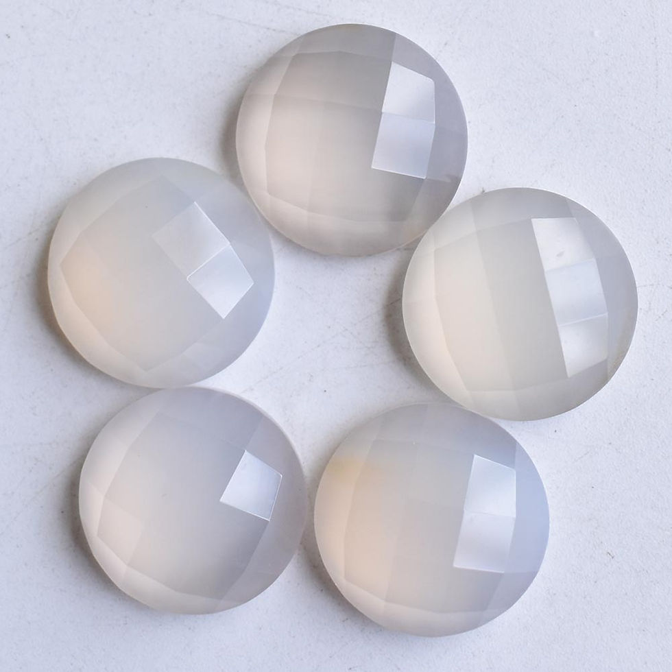 Miniaturbild: Natural stone mixed round cabochon faceted bead for jewelry 16mm Wholesale12pcs