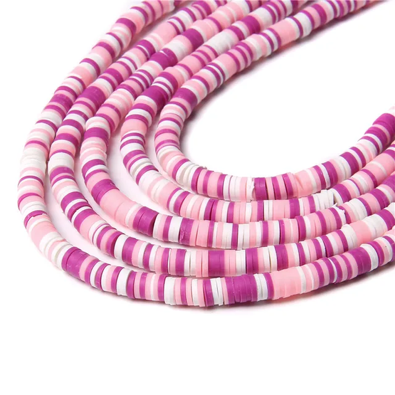 Miniaturbild: 6MM Flat Round Polymer Clay Bead Chip Beads Rubber Loose Beads for Boho Handmade