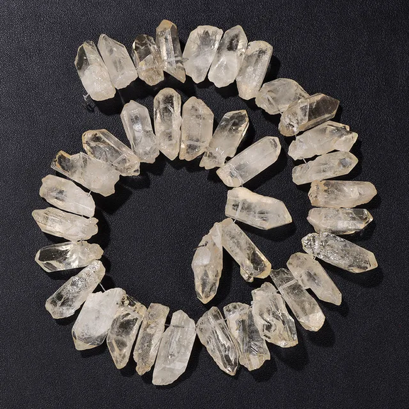 Thumbnail: Wholesale Stick Point Bead Rainbow Colored Crystal Quartz Mineral Gemstone Bead