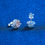 Miniaturbild: 2CT Moissanite Stud Earrings D Color 925 Sterling Silver 14K Gold Plated