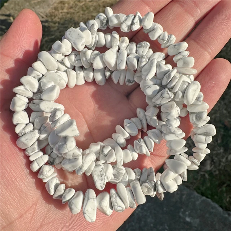 Thumbnail: 5-8Mm Natural Blue Moonstone Beads White Cat Eye Crystals Opal Stone Chips Bead 