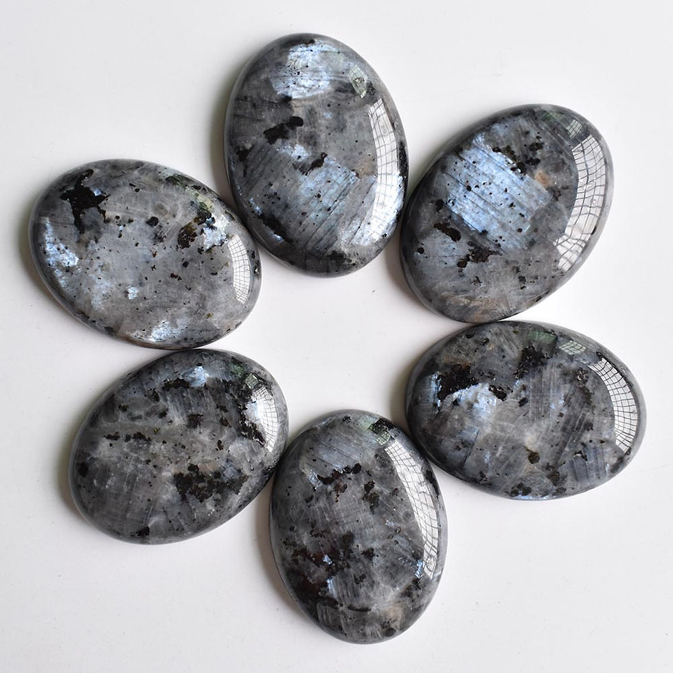 Miniatura: Wholesale 6pcs/lot natural black spectrolite oval CABOCHON 30x40mm for jewelry 