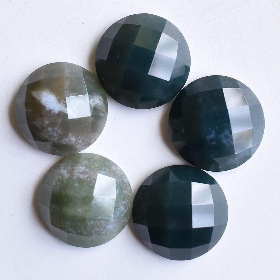 Miniaturbild: Natural stone mixed round cabochon faceted bead for jewelry 16mm Wholesale12pcs