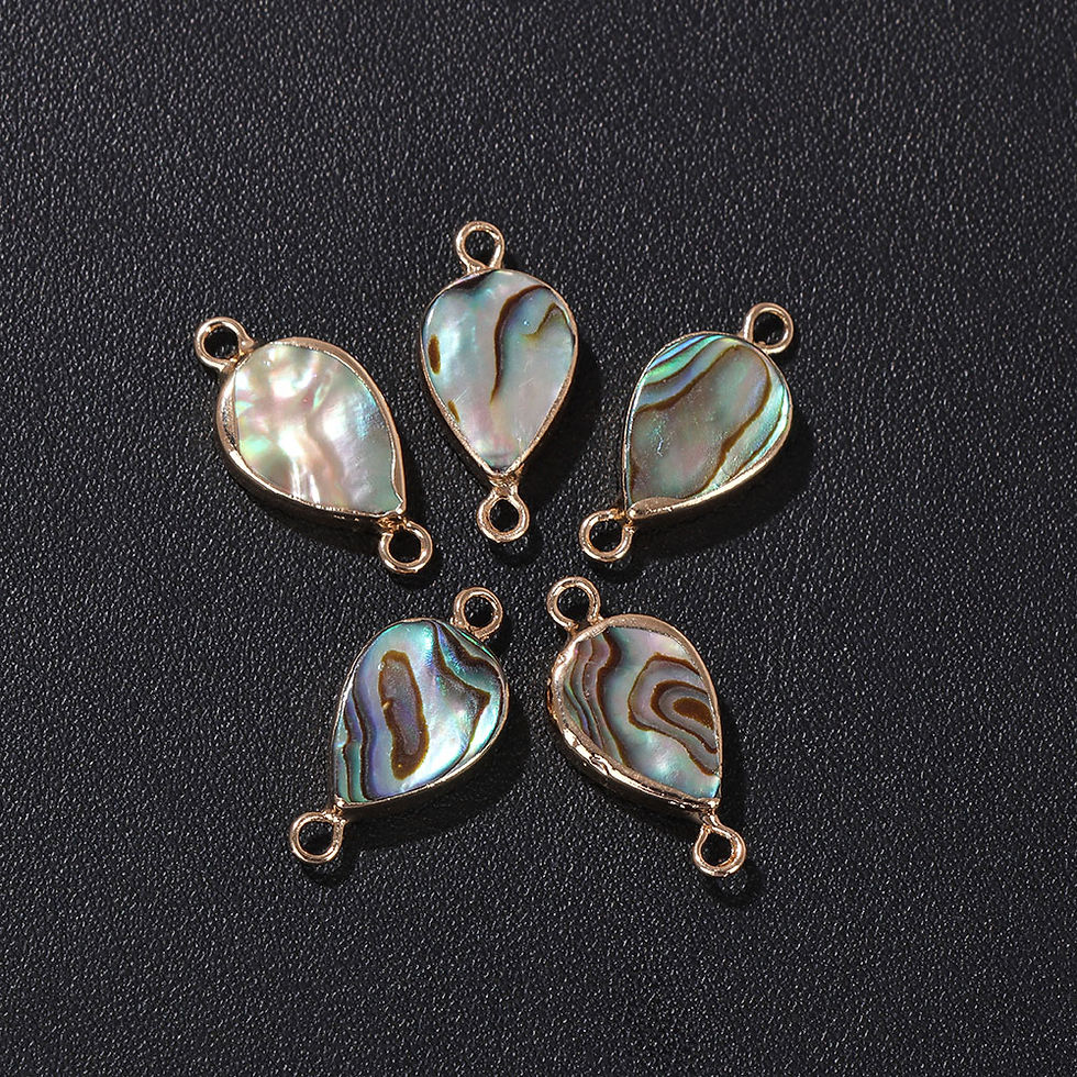 Miniaturbild: 2pcs/lot Natural Abalone Shell Pendant Geometry Shape Shells Connector Charms 