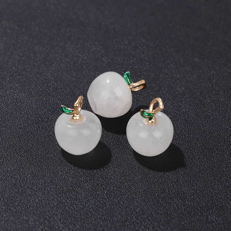 الصورة المصغرة: 5PC Mini Natural Stone Apple Decor Healing TigerEye Statue Pendant Home Decorate