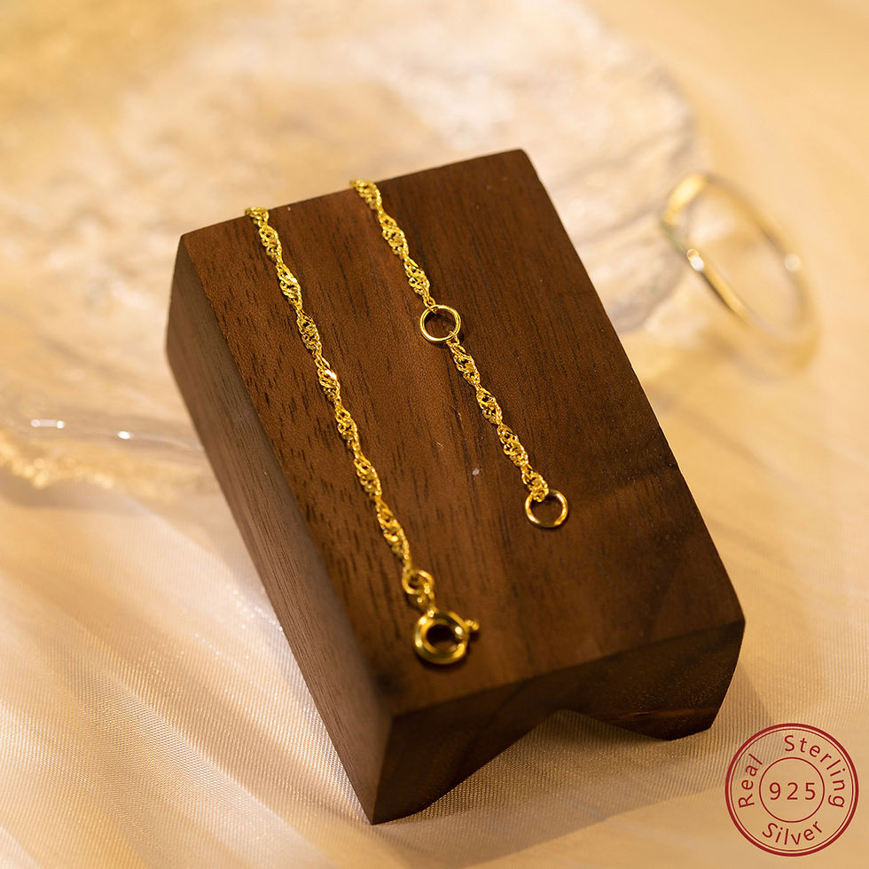 Miniaturbild: 925 Sterling Silver Gold Water Wave Chain Fashion Versatile Bracelet in Europe a