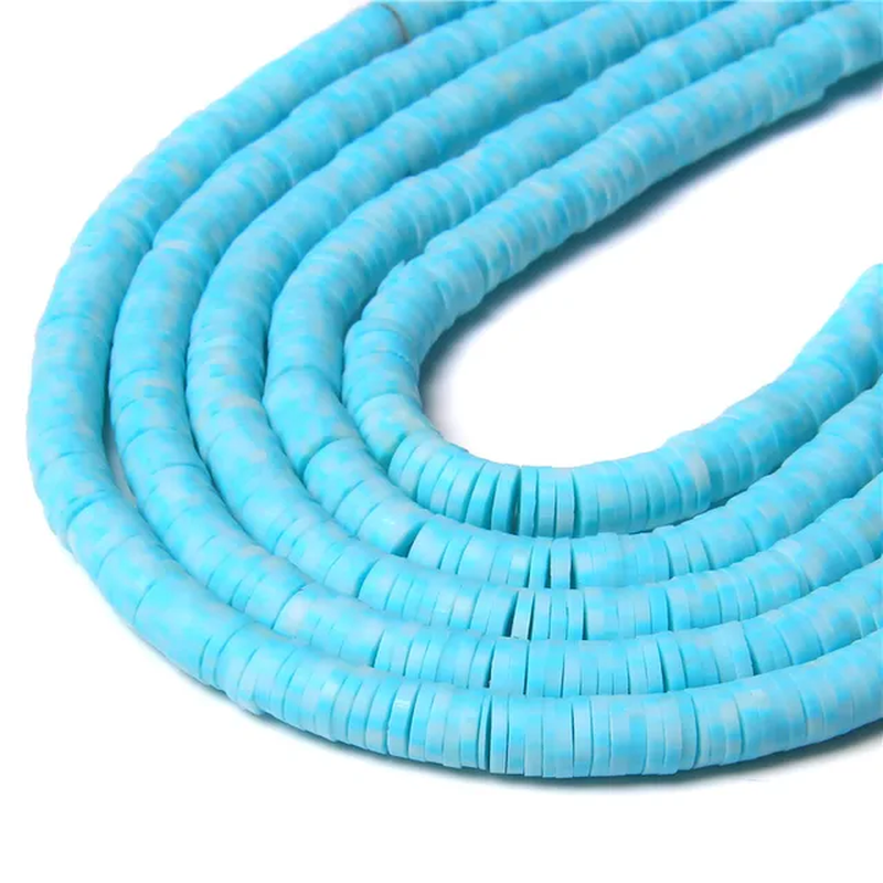 Miniaturbild: 6MM Flat Round Polymer Clay Bead Chip Beads Rubber Loose Beads for Boho Handmade