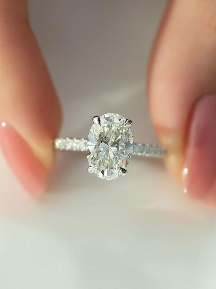 Thumbnail: 925 Sterling Silve Zirconia Gorgeous 1-5CT Oval Stone Ring For Women Engagement 