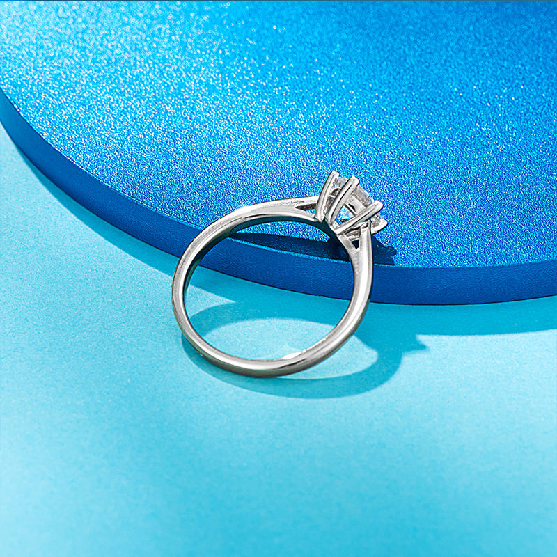 Miniatura: 14K White Gold 1ct 6.5mm D Color Heart Arrows Cut Created Moissanite Solitare