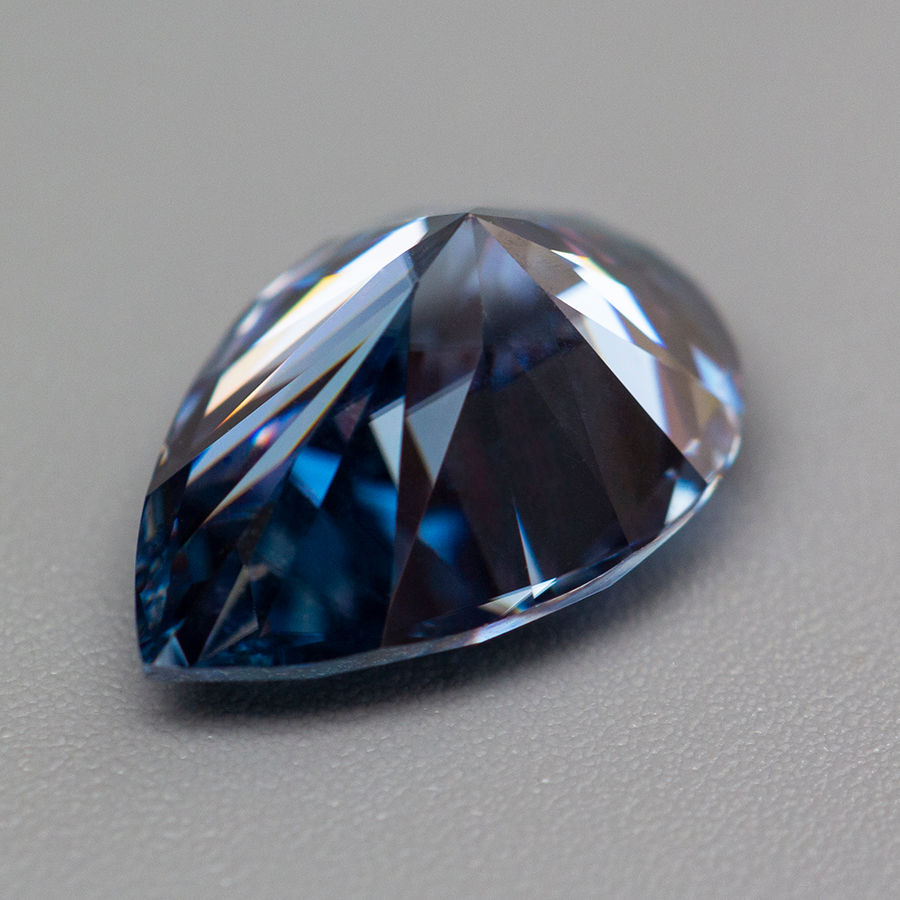Miniaturbild: Sapphire Blue Pear Shape Moissanite Stone GRA Certified Moissanite Lab Diamonds 
