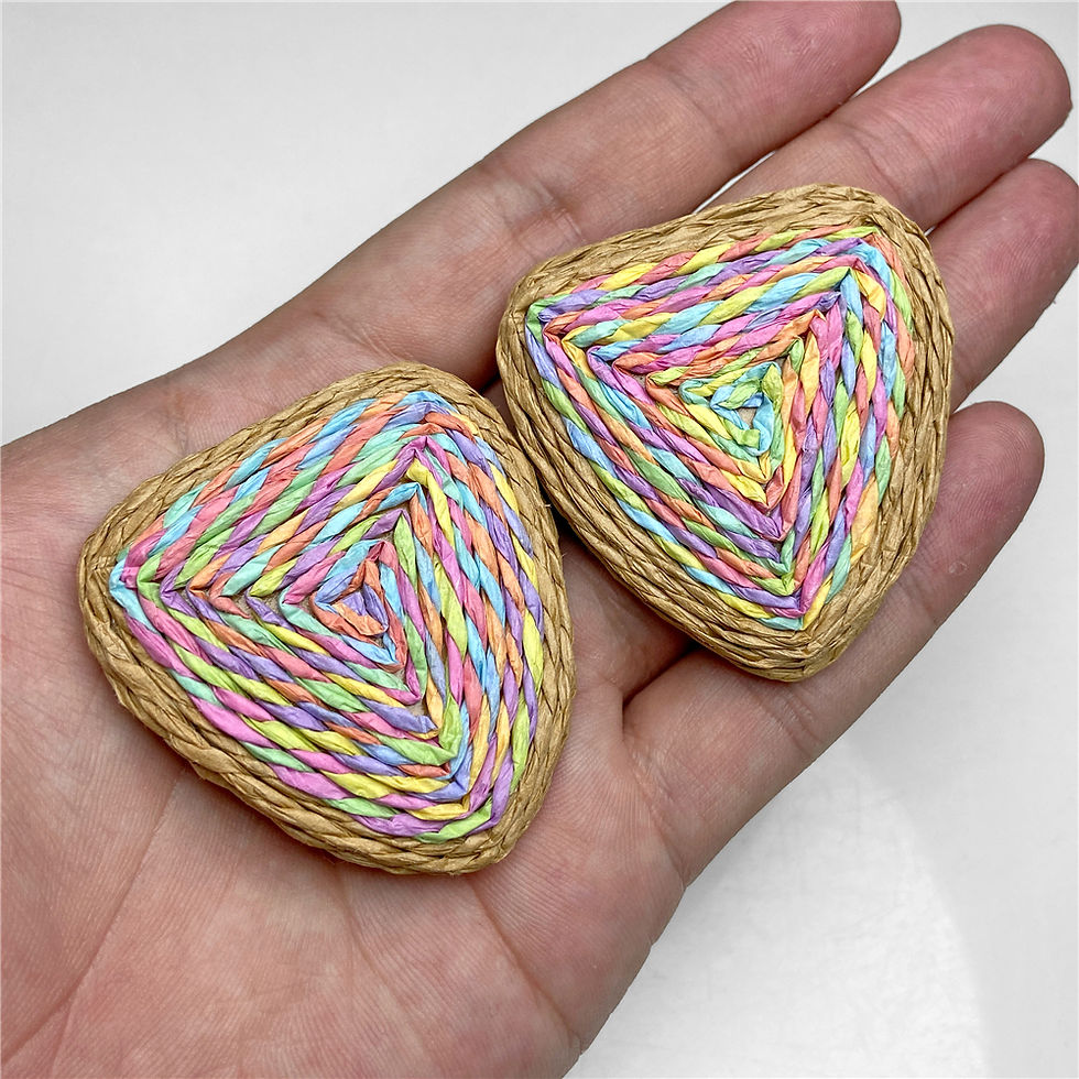 Miniaturbild: New Trend Geometric Shape Raffia Pendant Handmade Colorful Rattan Charms Jewelry