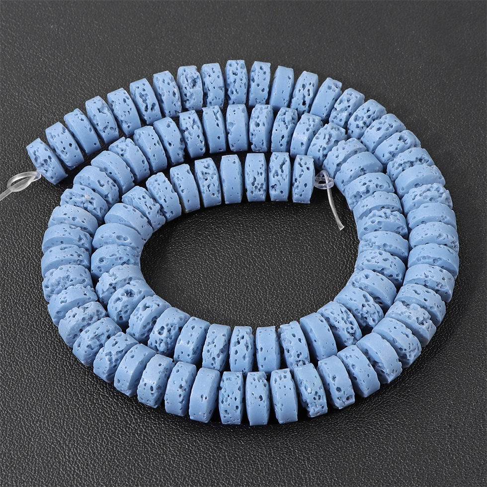 Miniaturbild: 5*8mm Flat Round Lava Beads Heishi Clips Shape Stone Bead For DIY Jewelry Making