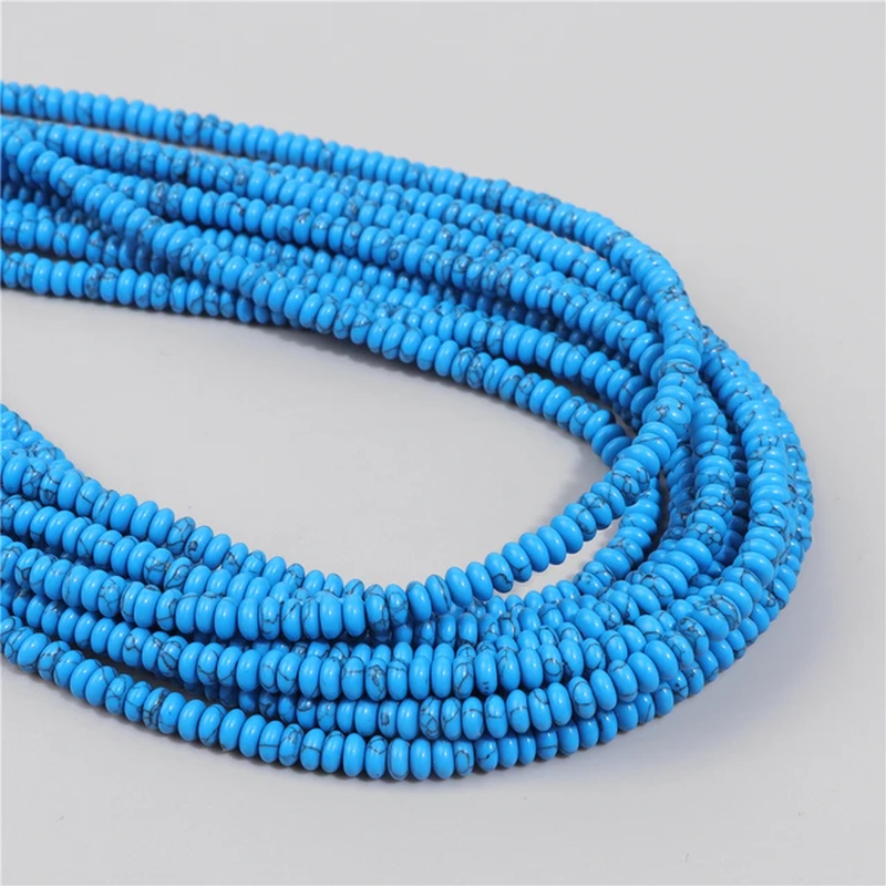 Miniaturbild: Natural Flat round Stone Beads Abacus Shape Jaspers Quartzs Gems Beads 2*4Mm