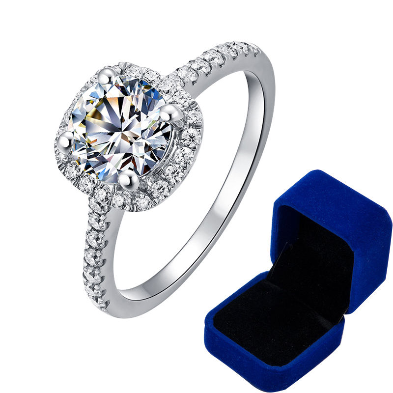100% Moissanite Ring Engagement Rings for Women Brilliant Round Cut Diamond Ster