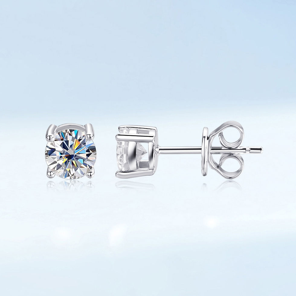 Thumbnail: Real 0.2-3CT D Color Moissanite Stud Earrings For Women Party 4 Prong S925 Silve