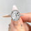 Miniaturbild: Luxury 3CT Big Moissatine Diamond Oval Halo Rings for Women 925 Sterling Silver 