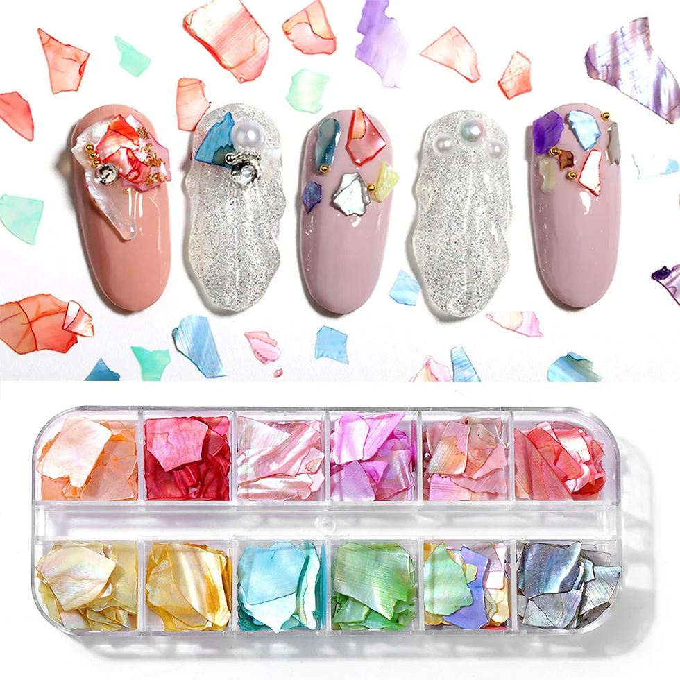 Thumbnail: Irregular Abalone Fragments Chips Gravel Shell Glitter Flakes Art Decoration 