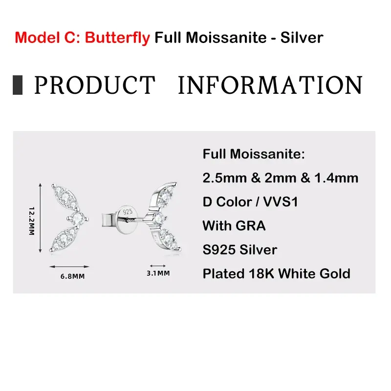 الصورة المصغرة: Tassel Leaf 0.6cttw 3mm Moissanite Drop Earrings for Women Lady Fine Jewelry S92