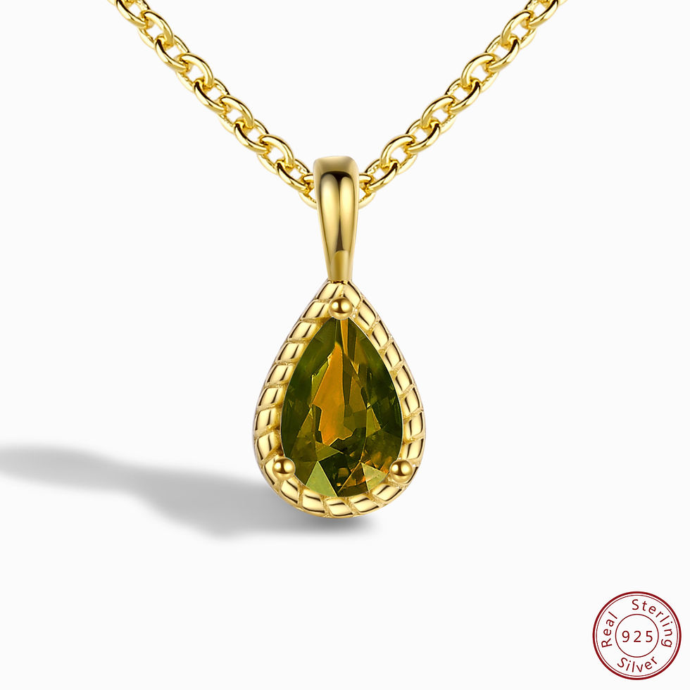 الصورة المصغرة: 925 sterling silver fashionable trend water drop pendant necklace multi-color