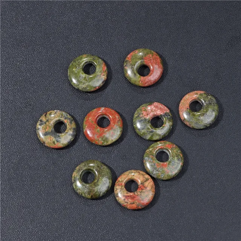 Thumbnail: 18MM Fashion Peace Buckle Large Hole Quartz Agate Bead Natural Stone 16 Colors 