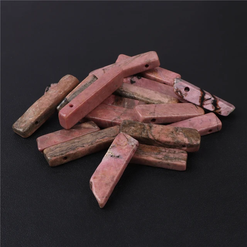 Thumbnail: 5Pcs/Lot Natural Stone Pendant Bead Irregular Tiger Eye Amethyst Slab Stick Bead
