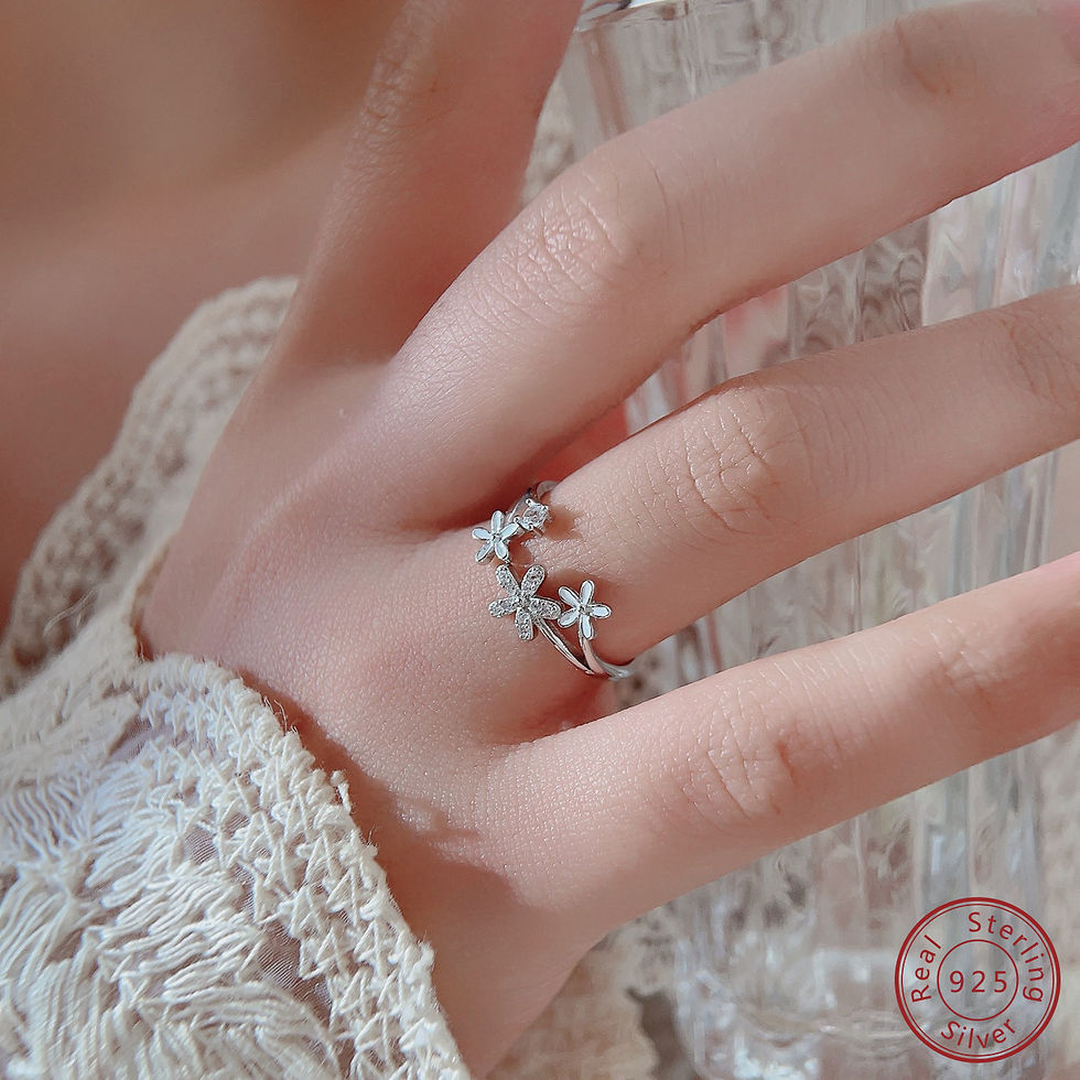Miniaturbild: 925 Sterling Silver Hot Selling Personalized Flower Shaped Open Ring Fashion