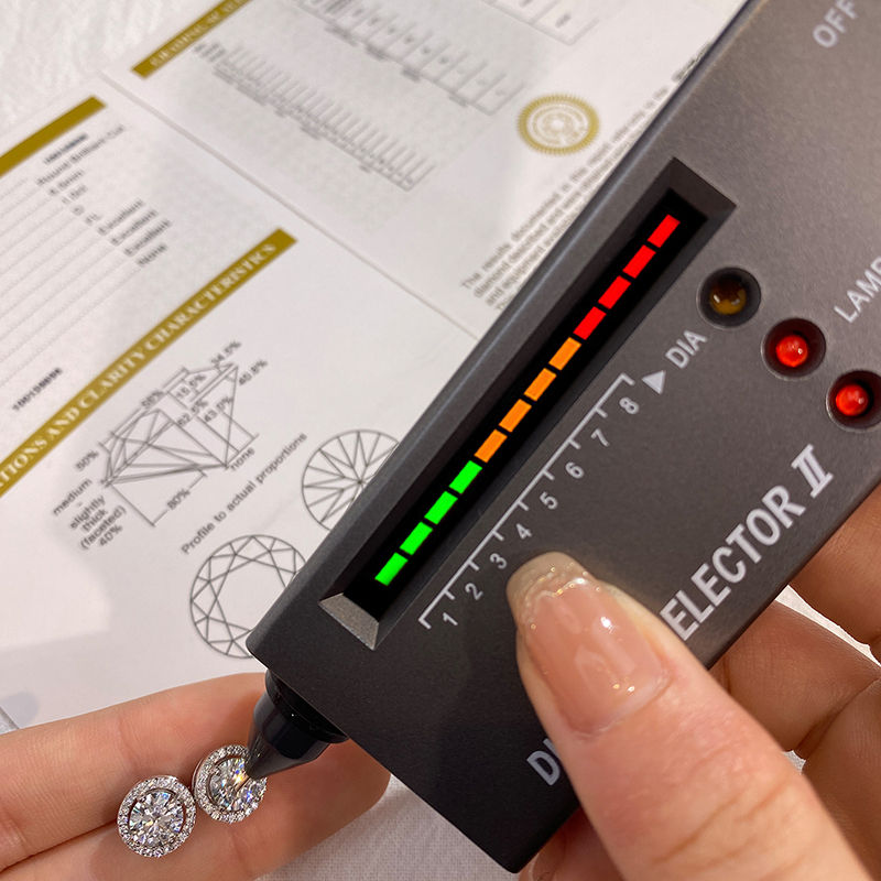 Miniaturbild: Certified Moissanite Diamond Stud Earrings for Women 925 Sterling Silver Round