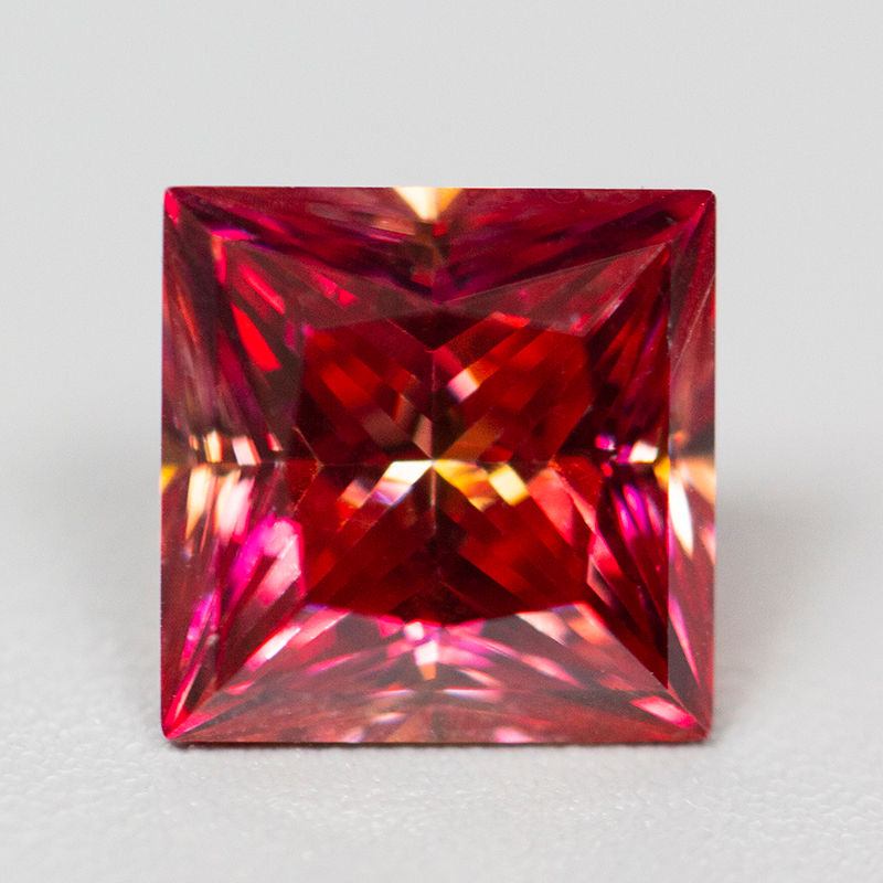 Miniatura: Garnet Color Princess Cut Moissanite Loose Stone with GRA Certificate 0.5-5.0ct 