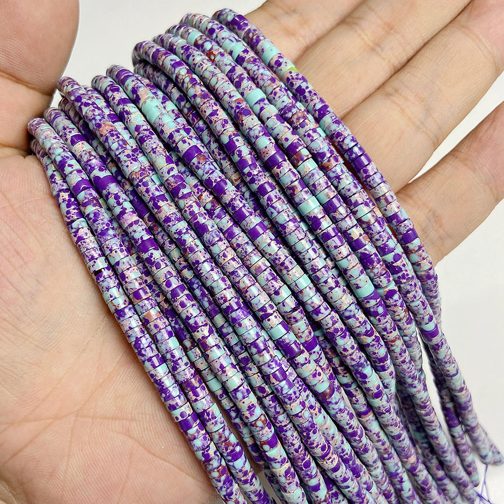 Miniaturbild: 4x2mm Purple Amethyst Agate Heishi Beads for DIY Boho Jewelry Making