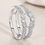 Miniature : 925 Silver Anillos Wedding Ring Enhancer for Women Ladies Connected Rings Band C