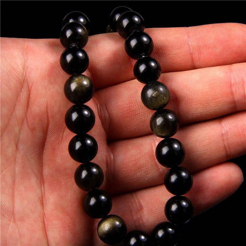 Miniaturbild: Feng Shui Obsidian Stone Beads Round Loose Beads 6 8 10MM For Jewelry Making 