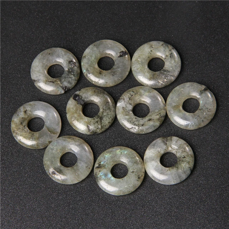 Thumbnail: 18MM Fashion Peace Buckle Large Hole Quartz Agate Bead Natural Stone 16 Colors 