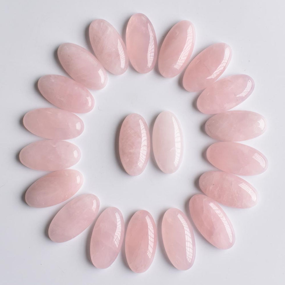 Miniaturbild: Wholesale natural rose quartz loose stone oval cabochon for jewelry making 