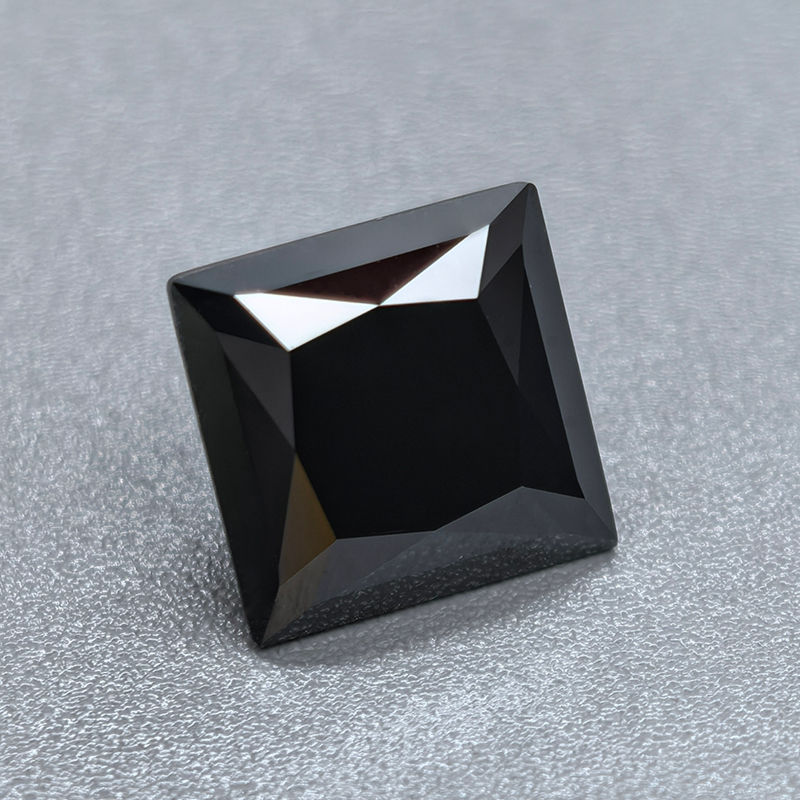 Miniatura: Never Fade Black Moissanite Stone Princess Cut Lab Diamonds 0.5-3.0ct