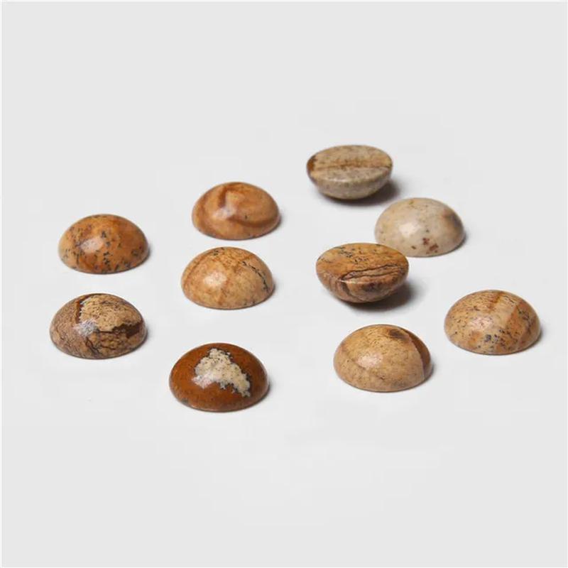 Miniatura: 4/6/8/10/12/14Mm Natural Gemstone Cabochon Round Semi-Precious Bead 10Pcs/Lot