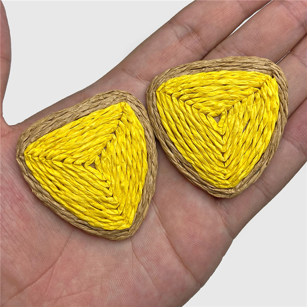 Miniaturbild: New Trend Geometric Shape Raffia Pendant Handmade Colorful Rattan Charms Jewelry