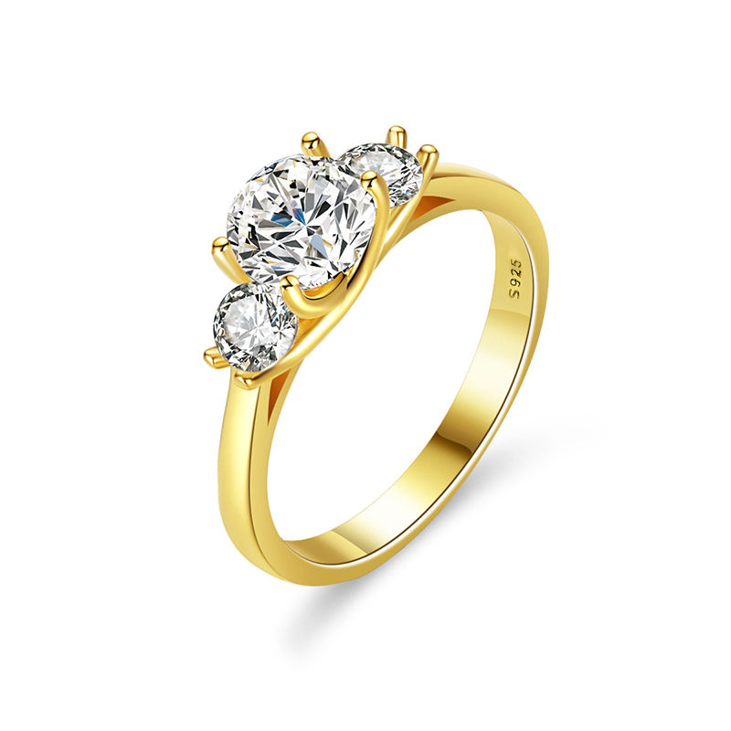 Miniatura: 1CT Brilliant Certified Round Moissanite Diamond Wedding Rings For Women