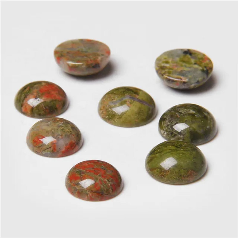Miniatura: 4/6/8/10/12/14Mm Natural Gemstone Cabochon Round Semi-Precious Bead 10Pcs/Lot