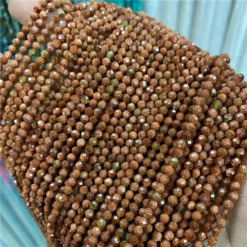 Miniatura: 3 4Mm Natural Faceted Stone Bead Labradorite Quartz Small Bead for Jewelry  15''